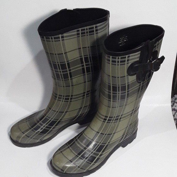 Womens Boots, Rain Boots, Northside LEXI Green/Black Rubber Sz 10 - Picture 1 of 10